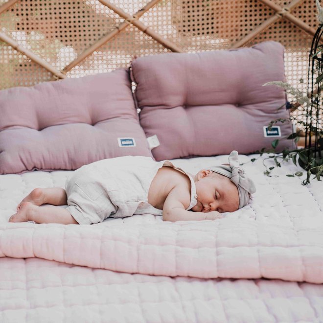 BISCUIT COLLECTION - MUSLIN 100% COTTON QUILTED BEDDING 140X200 cm - POWDER PINK