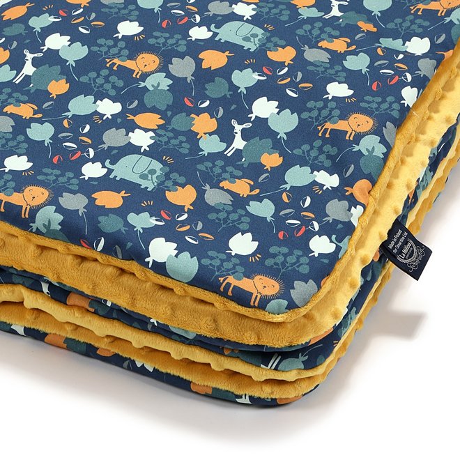 MEDIUM BLANKET - FRENCH BLEU JARDIN - HONEY