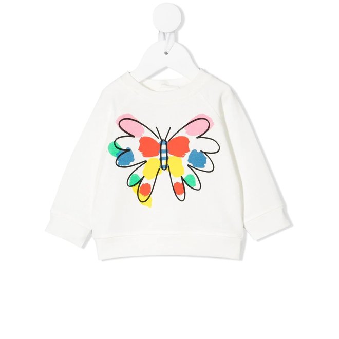 Baby Girl Sweatshirt With Butterfly Graphic
