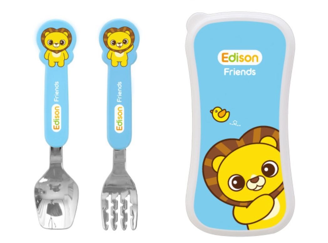 EDISON FRIENDS SPOON & FORK CASE SET FOR BABY LION Moda Kids