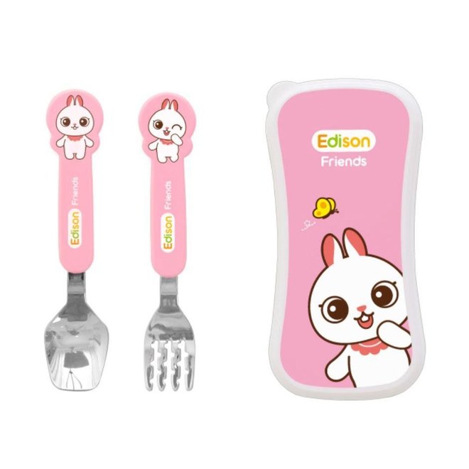 EDISON SPOON & FORK CASE SET FOR KIDS RABBIT