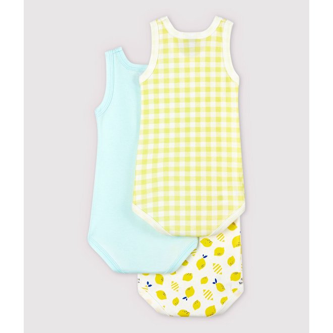 Babies' Lemon Sleeveless Bodysuit - 3-Pack