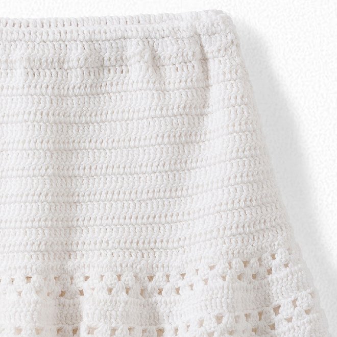 Girls' Crocheted Skirt Milk White