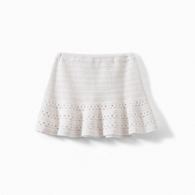 Girls' Crocheted Skirt Milk White