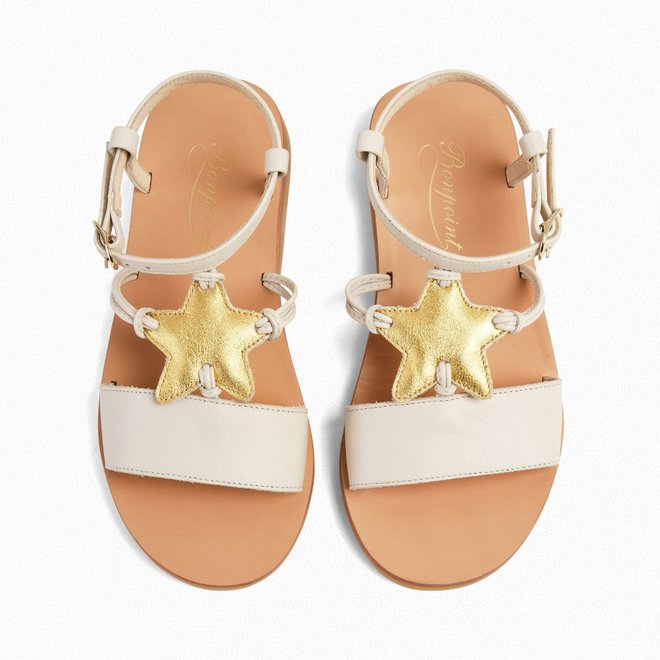 Sandals With Star Insert Milk White Upb Blanc Lait