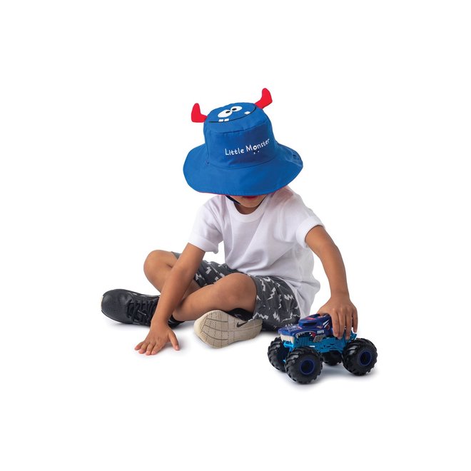 FlapJackKids - Reversible Kids' Sun Hat - Monster/Car