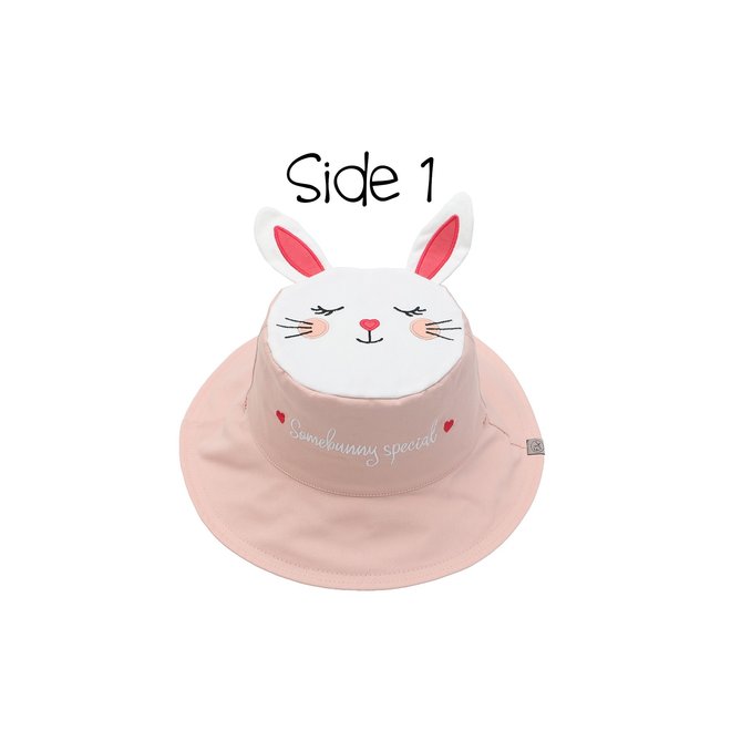 FlapJackKids - Reversible Kids' Sun Hat - Bunny/Deer