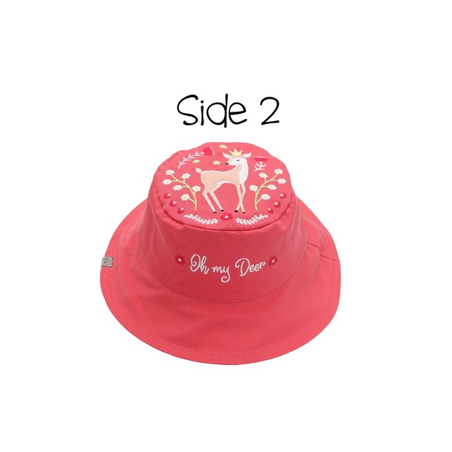 FlapJackKids - Reversible Kids' Sun Hat - Bunny/Deer