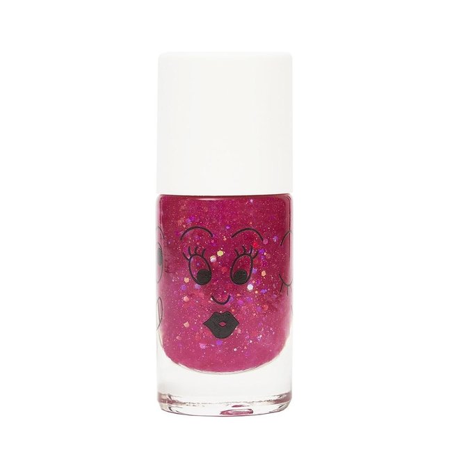 Nailmatic- Water-based nail polish for kids- Sheepy - Clear Raspberry Glitter