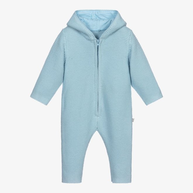 BABY BOY DOGGY KNIT JUMPSUIT BLUE