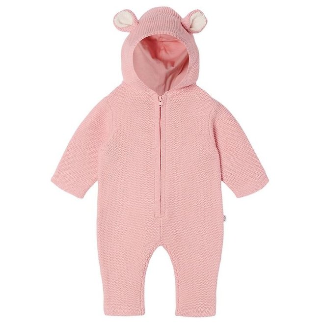 BABY GIRL DOGGY KNIT JUMPSUIT PINK