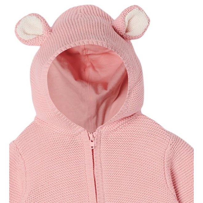 BABY GIRL DOGGY KNIT JUMPSUIT PINK