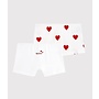 Girls' Red Heart Pattern Organic Cotton Underpants - 2-Pack