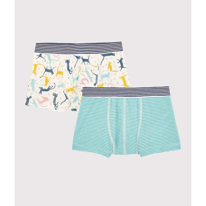 SET OF 2 LITTLE BOY BOXERS IN COTTON AND LYOCELL