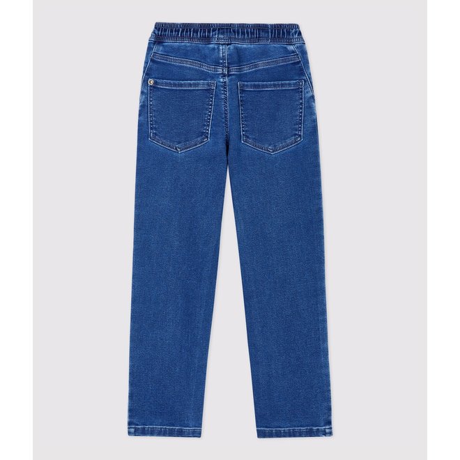 BOYS' REGULAR ORGANIC DENIM TROUSERS DENIM BLEU DELAVE