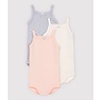 BABY GIRLS' STRAPPY ORGANIC COTTON BODYSUITS - 3-PACK