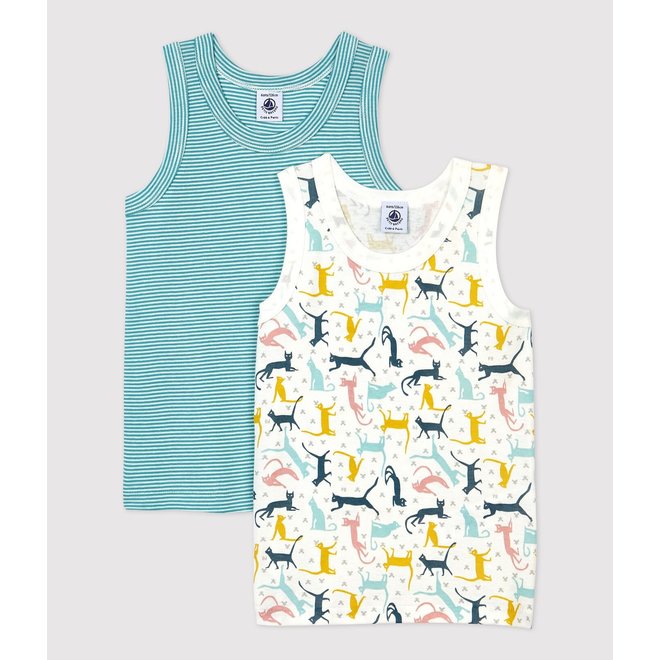SET OF 2 LITTLE BOYS 'COTTON AND LYOCELL TANK TOP