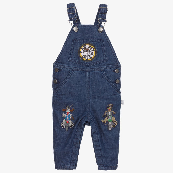 BABY BOY DENIM OVERALL WITH BADGES