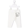 BABY PANTS W TXT BEAR HEAD PRNT WHITE