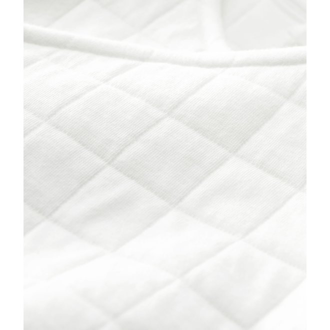 BABIES' ORGANIC COTTON QUILTED CARDIGAN MARSHMALLOW white