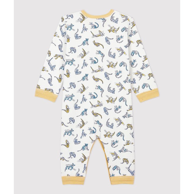 BABIES' FOOTLESS PANTHER PATTERNED COTTON SLEEPSUIT