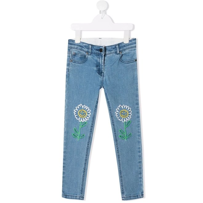 Stella Mccartney SKINNY DENIM WITH FLOWER EMB JEANS