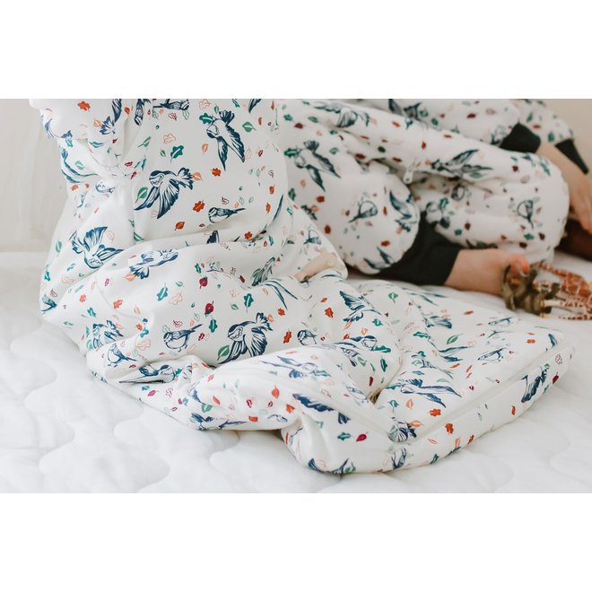 Organic Cotton Long Sleeve Sleep Bag 3.5 TOG - Bye Bye Birdie