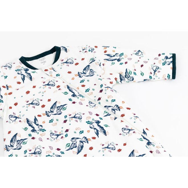 Organic Cotton Long Sleeve Sleep Bag 3.5 TOG - Bye Bye Birdie