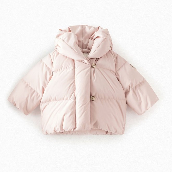 BABY RECYCLED TECHNICAL POPLIN PARKA PALE PINK