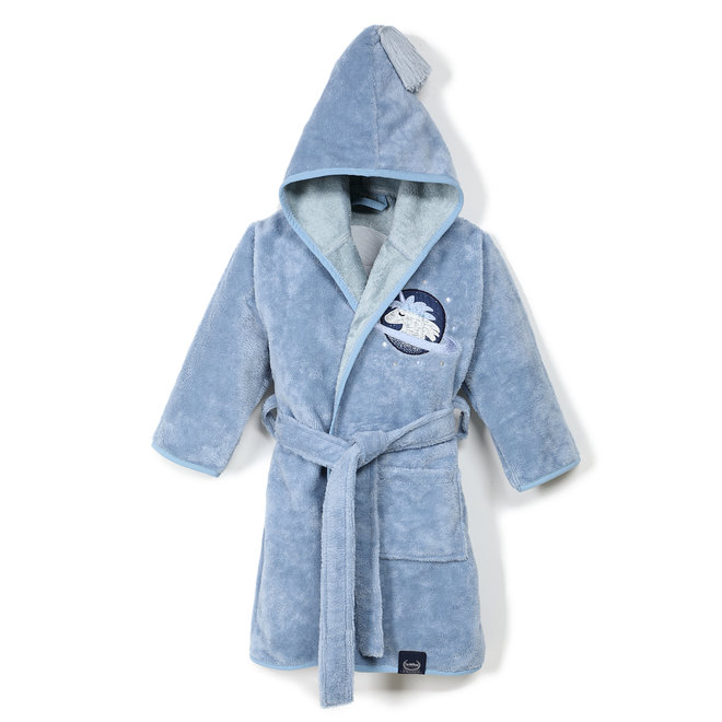 BATHROBE BAMBOO SOFT - DUSTY BLUE - UNIVERSE OF UNICORN BLUE