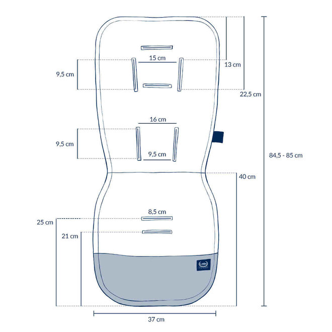 ORGANIC JERSEY COLLECTION - STROLLER PAD - FRENCH RIVIERA BOY - KHAKI