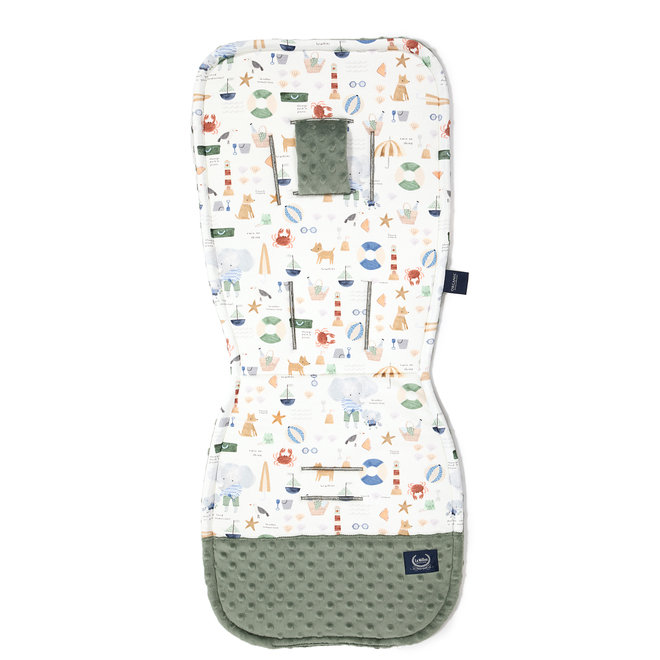 ORGANIC JERSEY COLLECTION - STROLLER PAD - FRENCH RIVIERA BOY - KHAKI