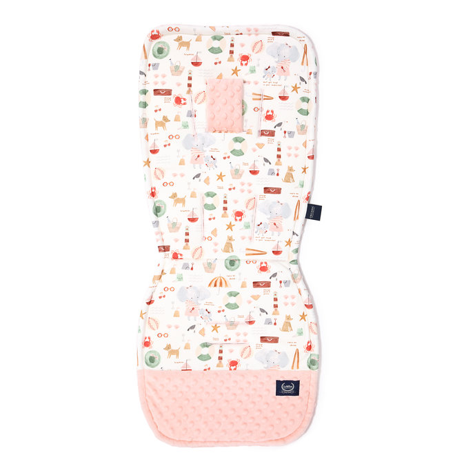 ORGANIC JERSEY COLLECTION - STROLLER PAD - FRENCH RIVIERA GIRL - POWDER PINK