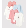 BABY GIRLS' LONG-SLEEVED COTTON BODYSUIT - 5-PACK HOUOUOU