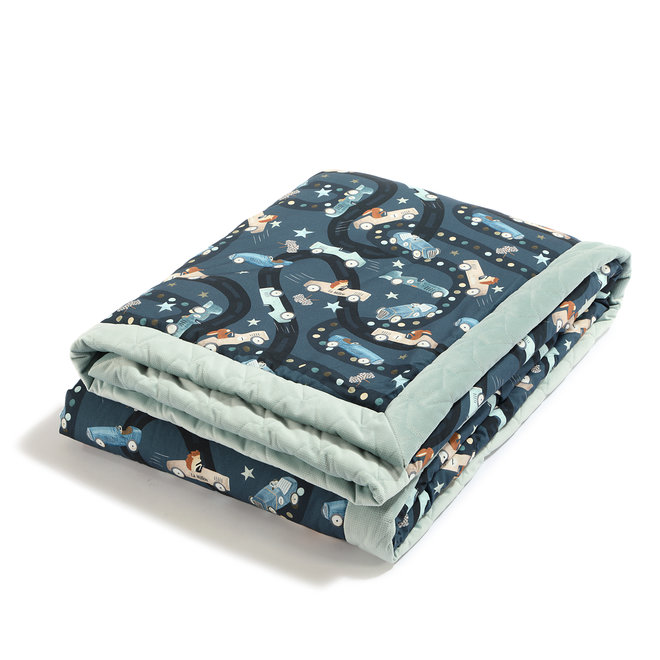 VELVET COLLECTION - ADULT BLANKET 140 x 200 cm - ON THE ROAD - SMOKE MINT
