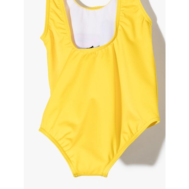 BABY GIRL SWIMSUIT WITH BEAR AND THREE SWIM FLOATS CURRY
