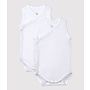 Babies' Plain Sleeveless Cotton Bodysuits - 2-Pack