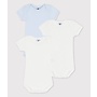 Short-Sleeved Cotton Bodysuits - 3-Pack Star,Blue,Plan White