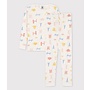 Unisex Snugfit Paris Print Cotton Pyjamas Marshmallow White/Multico White