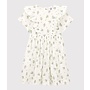 GIRLS' ORGANIC COTTON GAUZE PRINT DRESS MARSHMALLOW white/MULTICO white