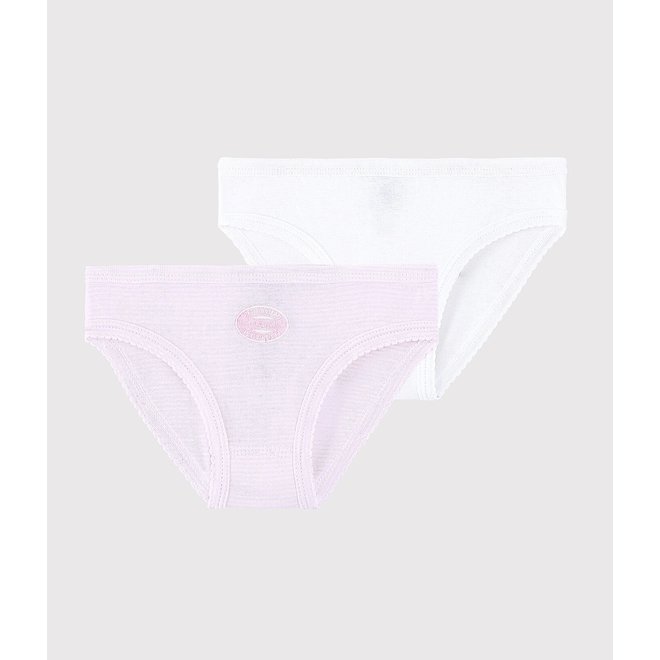  PETIT BATEAU Girls Underwear/Panties 3 PK. White-Black