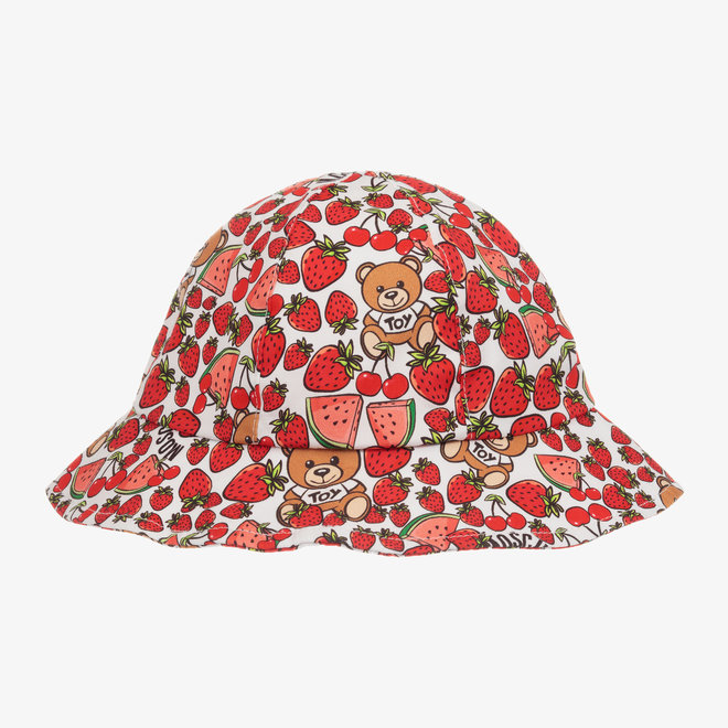 BABY GIRL SUN HAT WITH ALLOVER BERRIES AND GIFT BOX