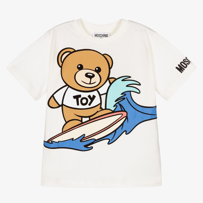 SURFING BEAR GRAPHIC MINI ME MAXI SS TEE CLOUD