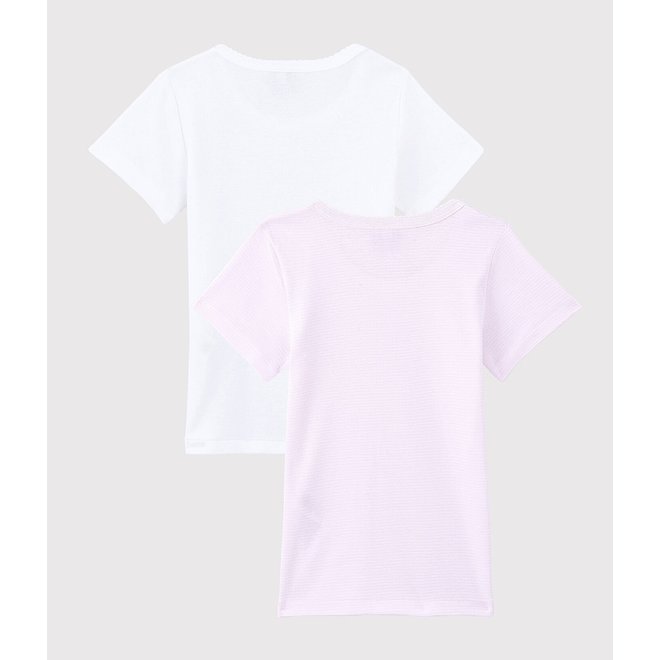 GIRLS' ORGANIC COTTON T-SHIRTS - 2-PACK P&W