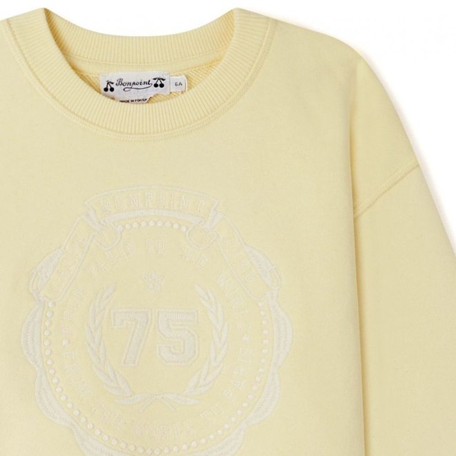 SWEATSHIRT WITH EMBROIDERED CREST FOR BOYS YELLOW