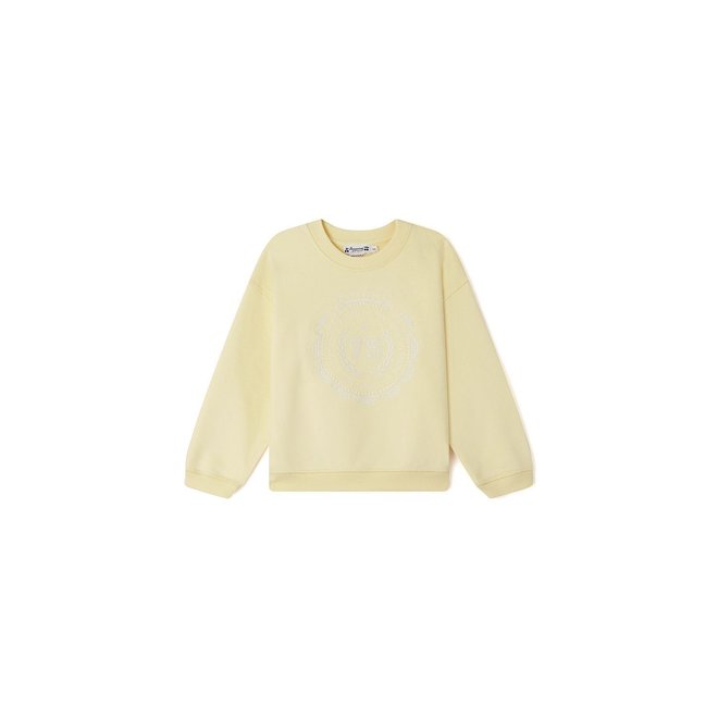 SWEATSHIRT WITH EMBROIDERED CREST FOR BOYS YELLOW