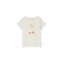 T-shirt with embroidered cherry for girls milk white