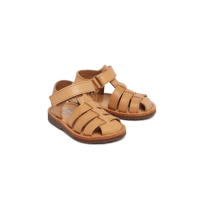 Alou leather sandals for baby caramel
