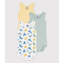 GLOW-IN-THE-DARK SLEEVELESS COTTON BODYSUITS - 3-PACK