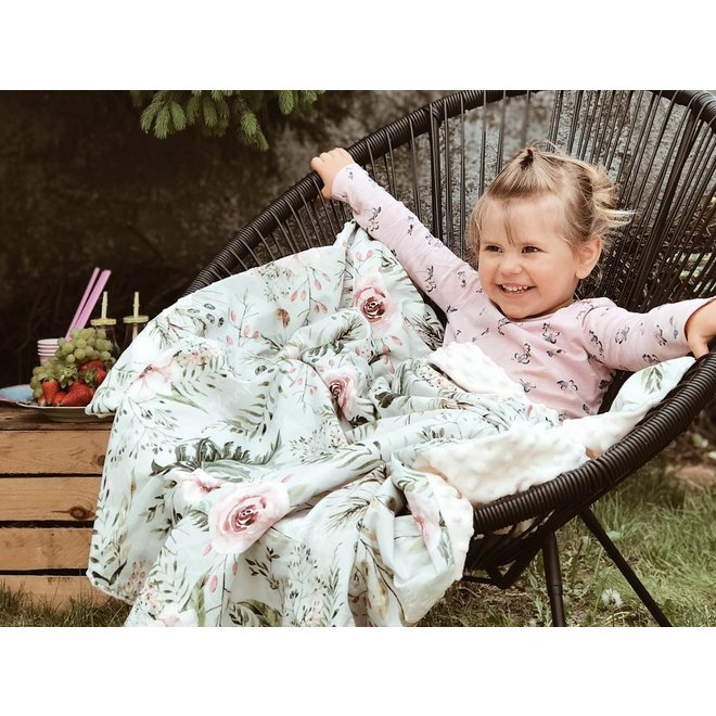 TODDLER LIGHT BLANKET - ON THE ROAD - SMOKE MINT